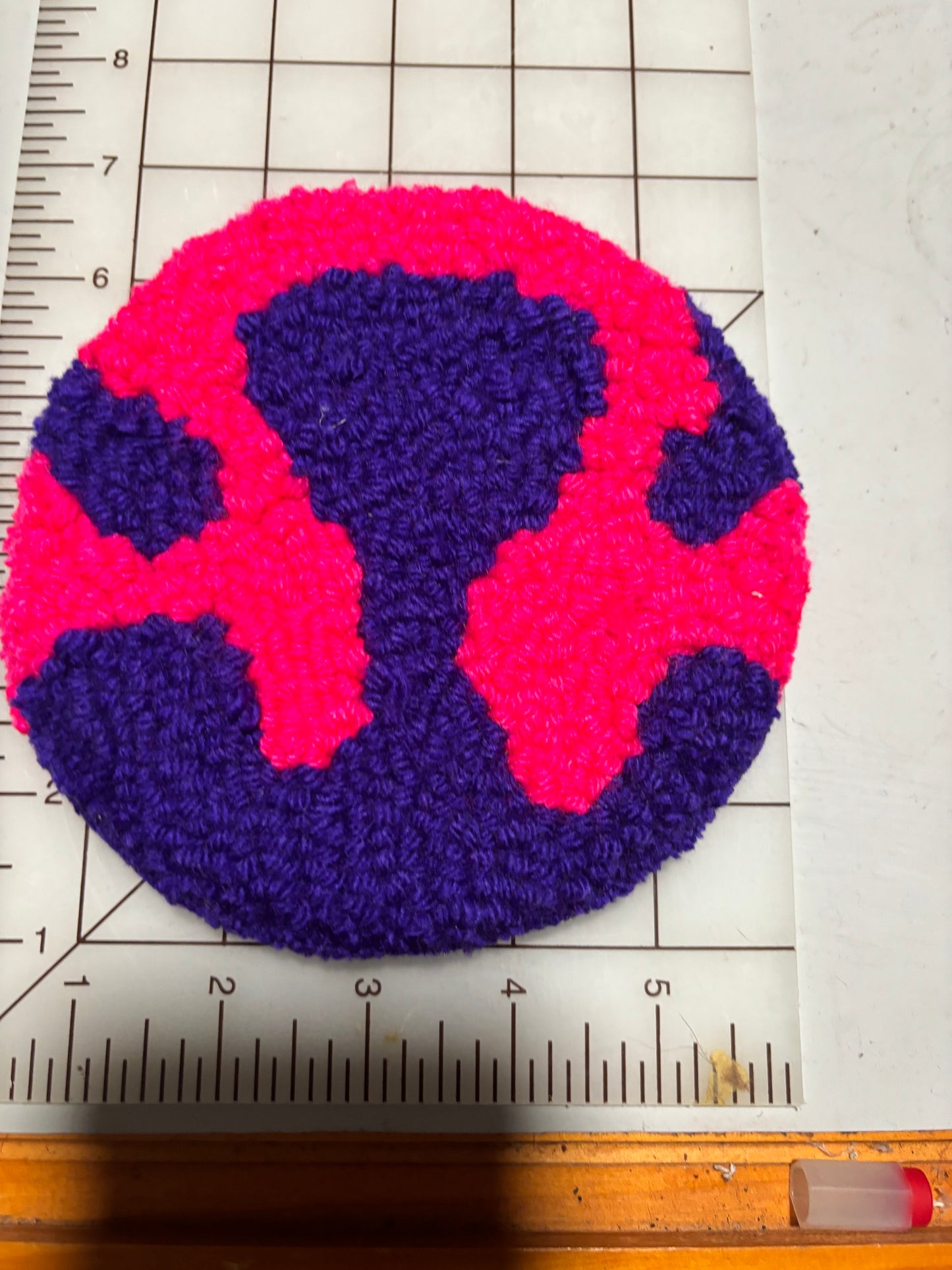 6.5” Neon Pink and Purple Blob Design