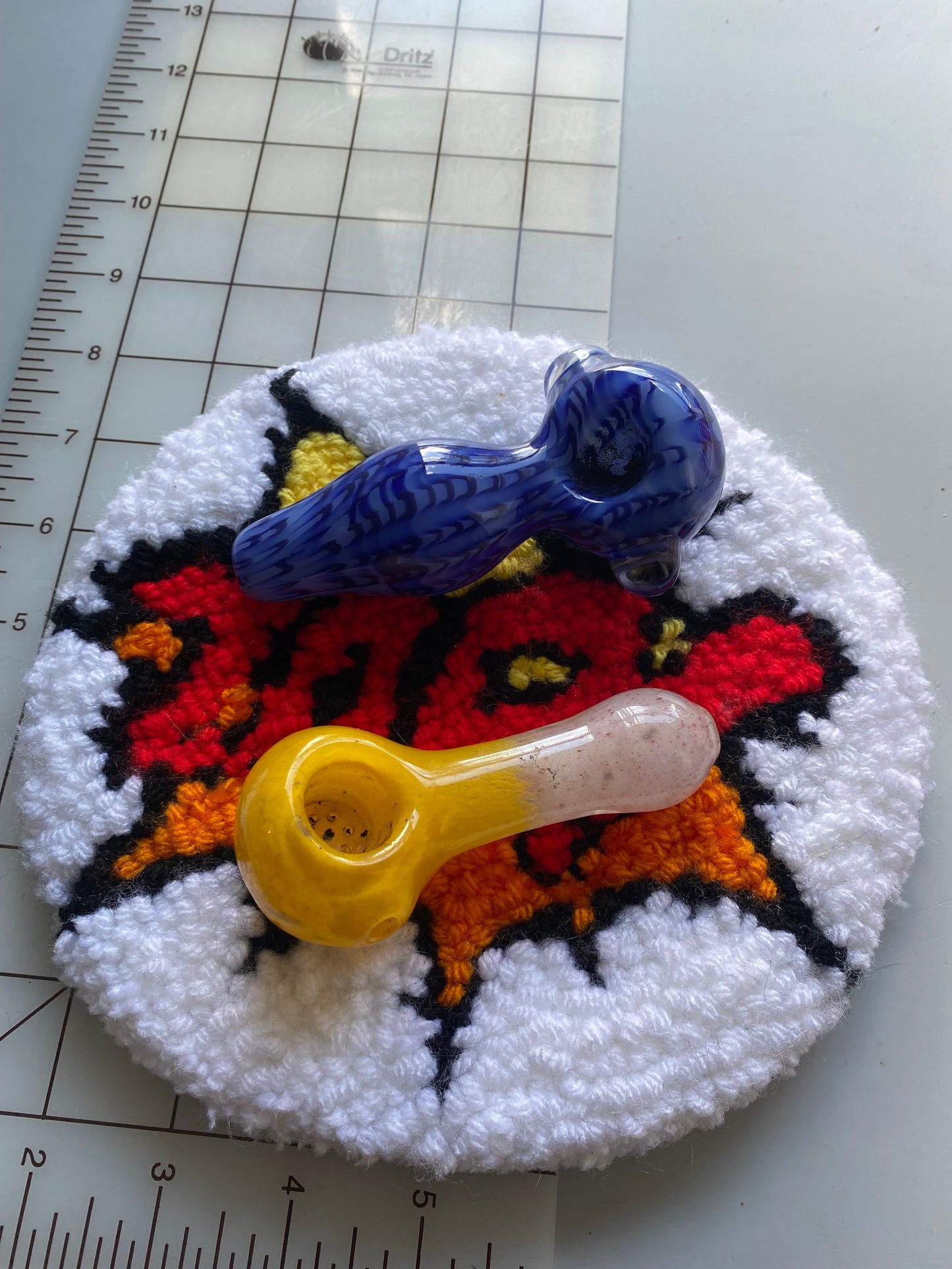 Zap! 8.5” Hand Tuft Carpet Bong/Pipe Display