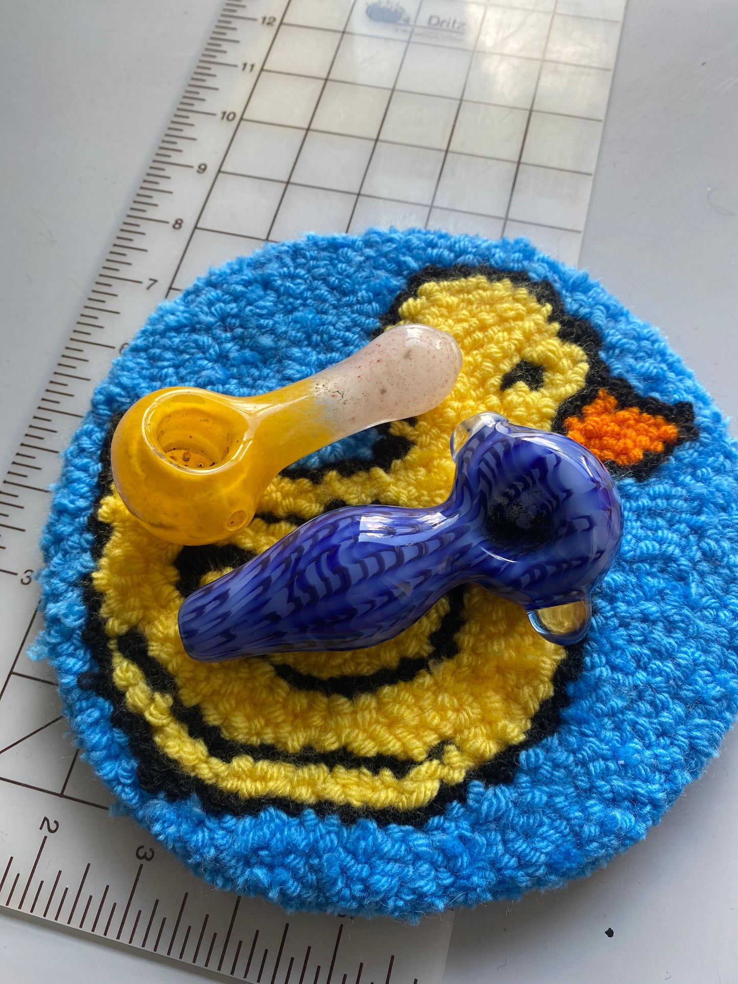 Duck! 8.5” Hand Tuft Carpet Bong/Pipe Display